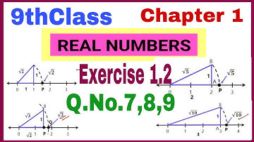 9thClass, Real Numbers, Exercise 1.2, Q.No.7, 8, 9 & Locate √2, √3, √5  on number line