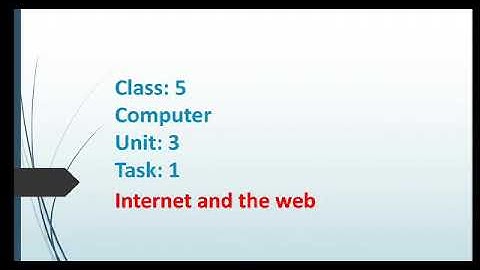 Computer Digital world book 4..Unit No:3﻿ Topic:Task No: 1 "Do you remember + Internet and the Web +