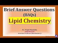 Lipid Chemistry: Brief answer questions with model answers | BAQs| Biochemistry |@NJOYBiochemistry
