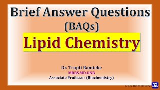 Lipid Chemistry: Brief answer questions with model answers | BAQs| Biochemistry |@NJOYBiochemistry