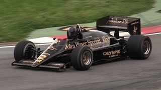 1985 Lotus 97T F1 V6 Turbo Sound - Accelerations & Flaming Warm Up