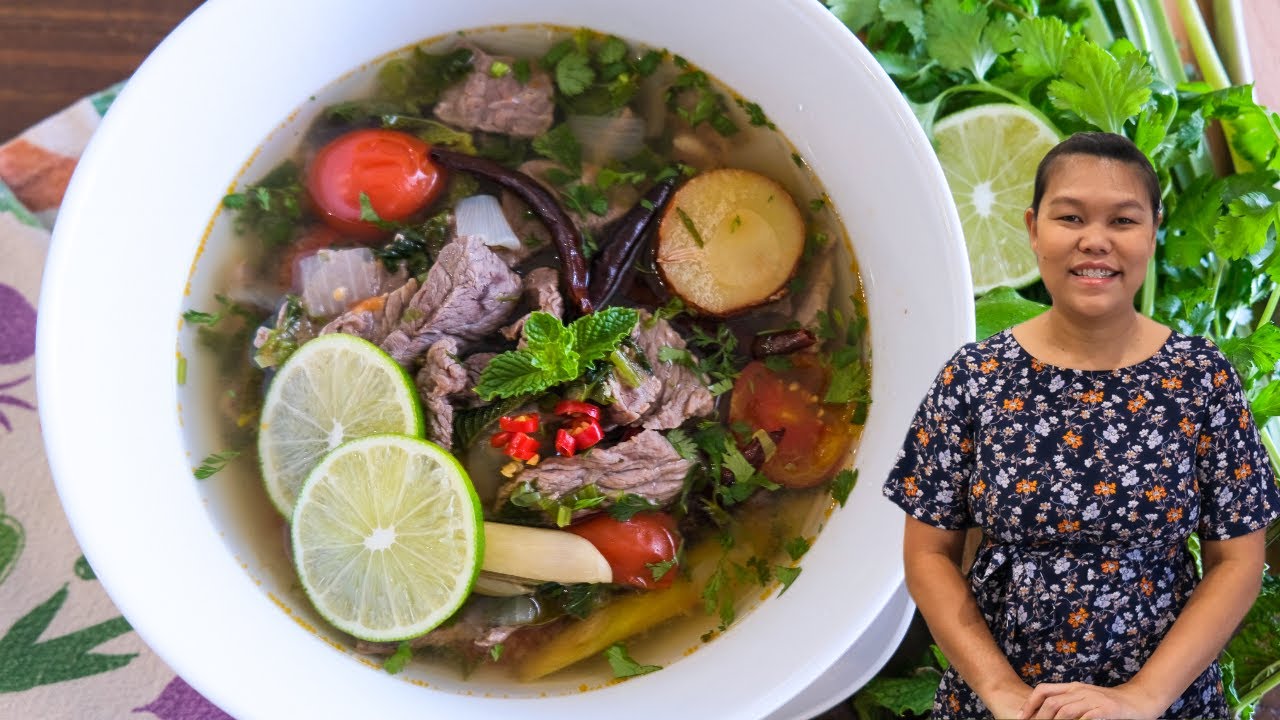 Tom Yum Beef / Thai hot and sour soup    Episode 263