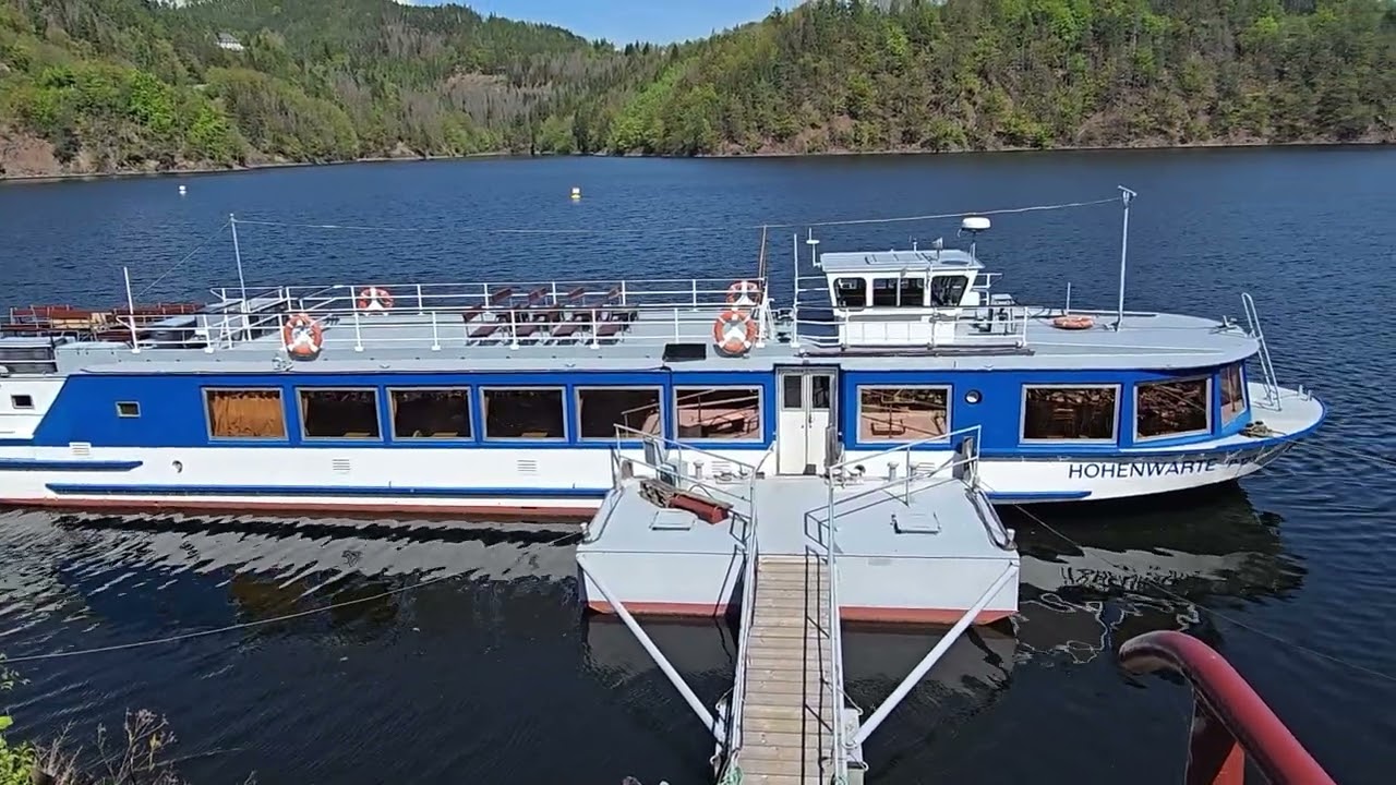 Staumauer Hohenwartestausee /Fahrgastschifffahrt Hohenwarte/ Thüringen