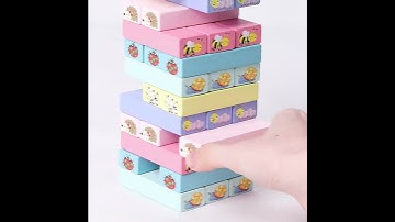 [Little B House]Wooden Domino Tower Stacking Games Building Blocks Game Animal Jenga Blocks Toy-BT96
