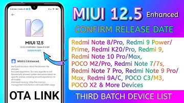 MIUI 12.5 Enhanced Rollout Confirm Date Redmi Note 8/Pro, Redmi 9 Power/Prime, Redmi K20/Pro & More
