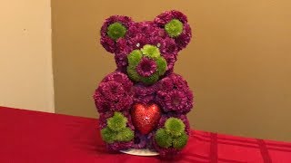 Oso hecho de flores naturales!/regalo para el día del amor y la amistad #oso #creative