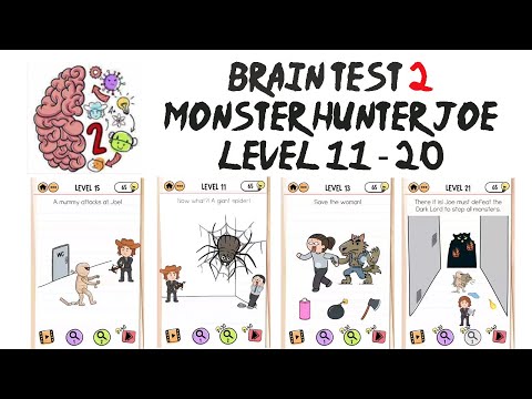 Brain Test 2 Monster Hunter Joe Level 12 Joe must get up there to save that  woman Answers and Solutions