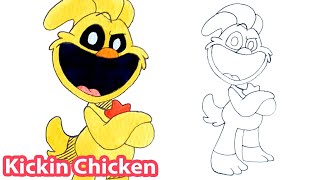 How to draw Kickin Chicken | Poppy Playtime Smiling Critters