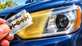 Restore Old Headlights to NEW in Minutes with a BLADE 😱! Genius Trick!
