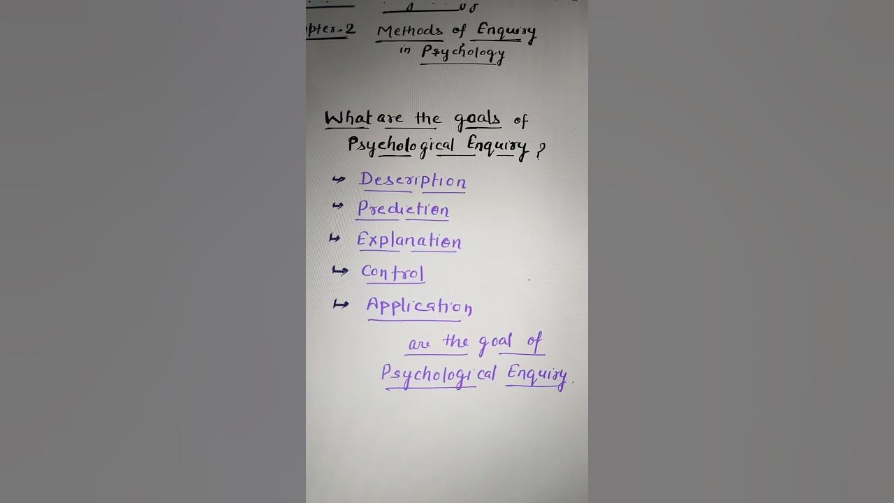 What Are The Four General Goals Of Psychological Science