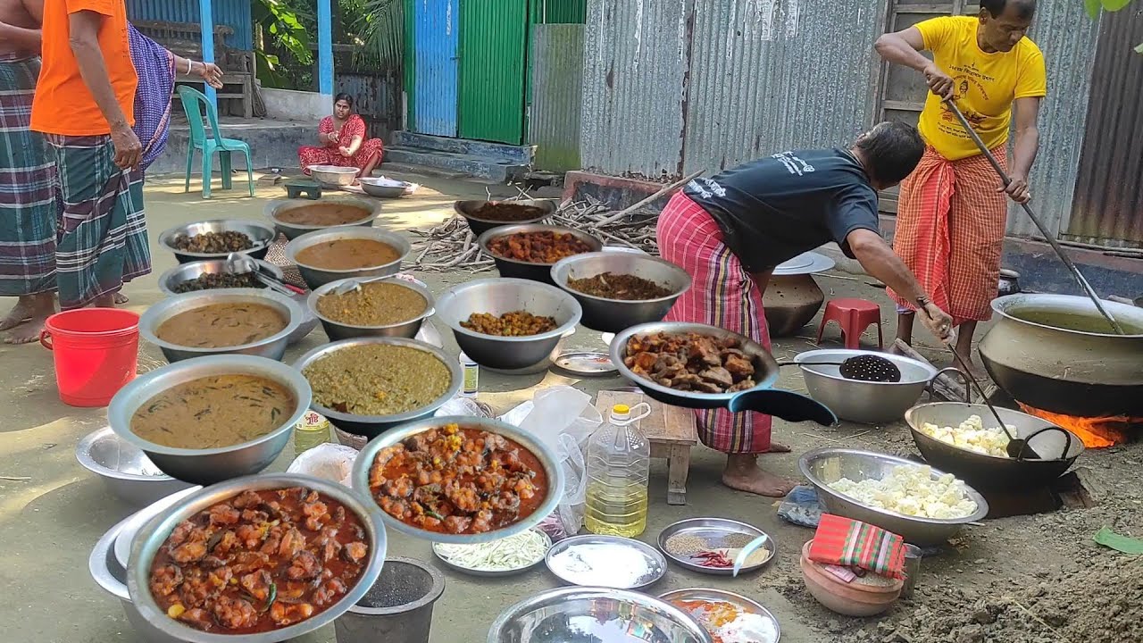 বাংলাদেশী হিন্দুদের বিয়ের বৌ ভাত কিভাবে হয় // আজকে শত শত মানুষের রান্না হবে