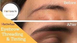 Eyebrow Threading and Tinting // Before & After // MeMoreTv