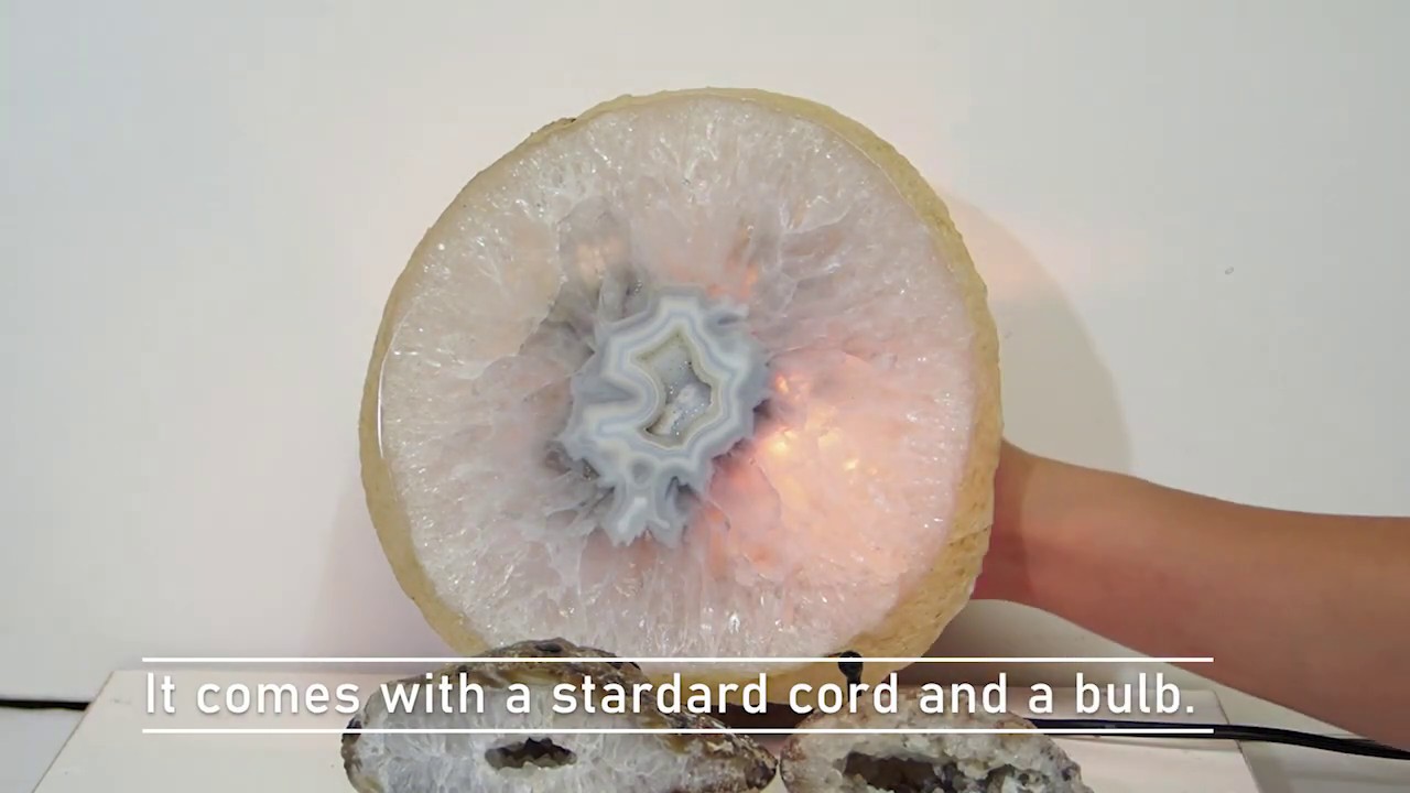 2.1kg Sliced Brazilian Crystal Agate Lamp Set 3 Pieces S427 8 YouTube player