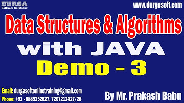 Data Structures & Algorithms tutorials || Demo - 3 || by Mr. Prakash Babu On 07-12-2022 @6PM IST