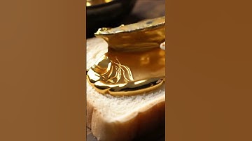 gold spread on bread ASMR | Melted gold on toast #oddlysatisfying #asmr #aiart