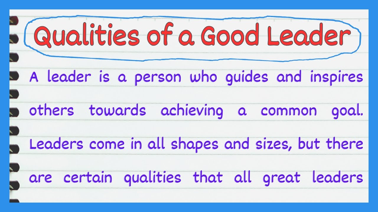 essay on qualities leader