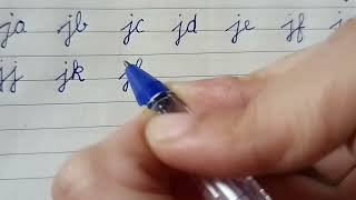 How to connect ' j', a to z in cursive handwriting