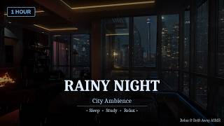 An Hour of Heavy Rain on Window | Sleep, Study, Relaxation