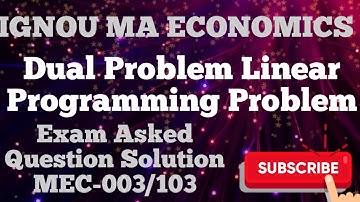 #Dual Problem#Linear Programming Problem#MEC-003/103#IGNOU MA ECONOMICS#