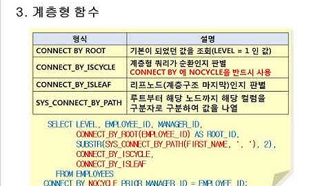 [오라클 교과서] #13 Chapter07 계층형 쿼리(셀프 조인 고급)