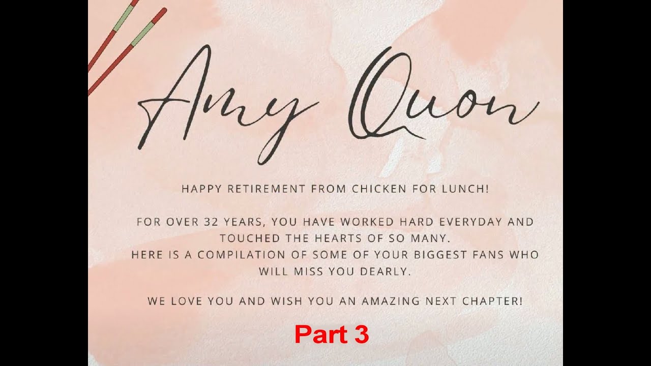 Amy Chicken For Lunch Retirement Comments Part 3 - YouTube