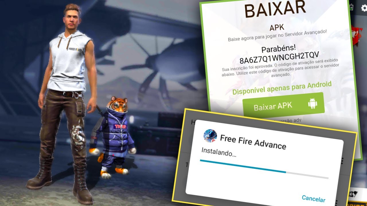 como baixar APK do Servidor Avançado de julho, free fire