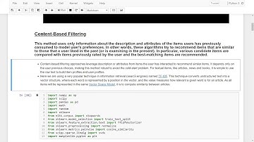 Content Based Filtering