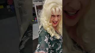 Sandra Darren Dark Green Floral Wrap-Style Dress With Tan Mule Slide Sandals