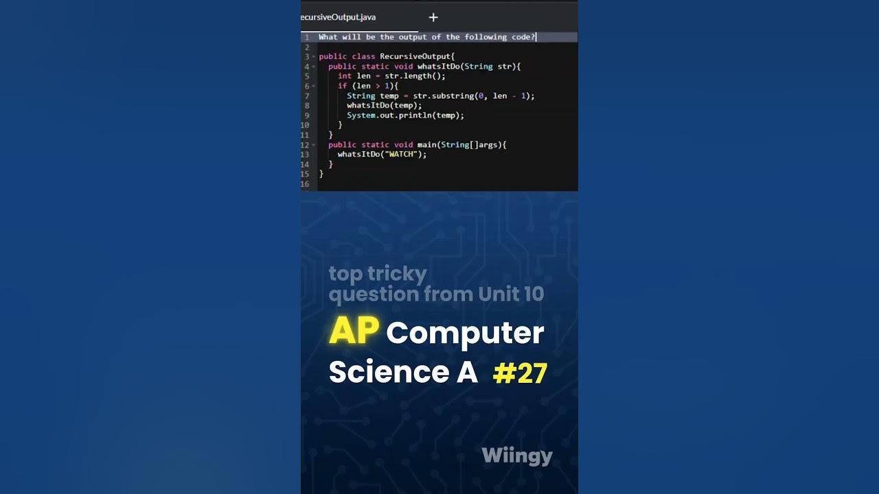 Master AP CSA Recursion with This Java Question! 🖥️ - YouTube