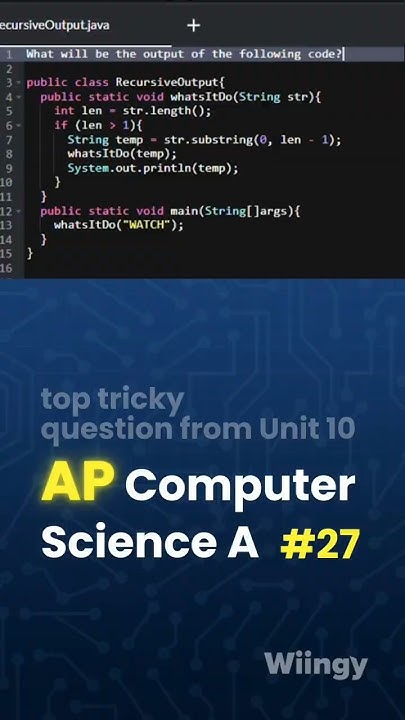 Master AP CSA Recursion with This Java Question! 🖥️ - YouTube