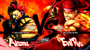 Akuma vs Evil Ryu (Hardest AI CPU) - Ultra Street Fighter 4