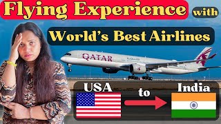 USA TO INDIA Qatar Airways Economy Class Review 2023 | USA To INDIA Qatar Airways Trip