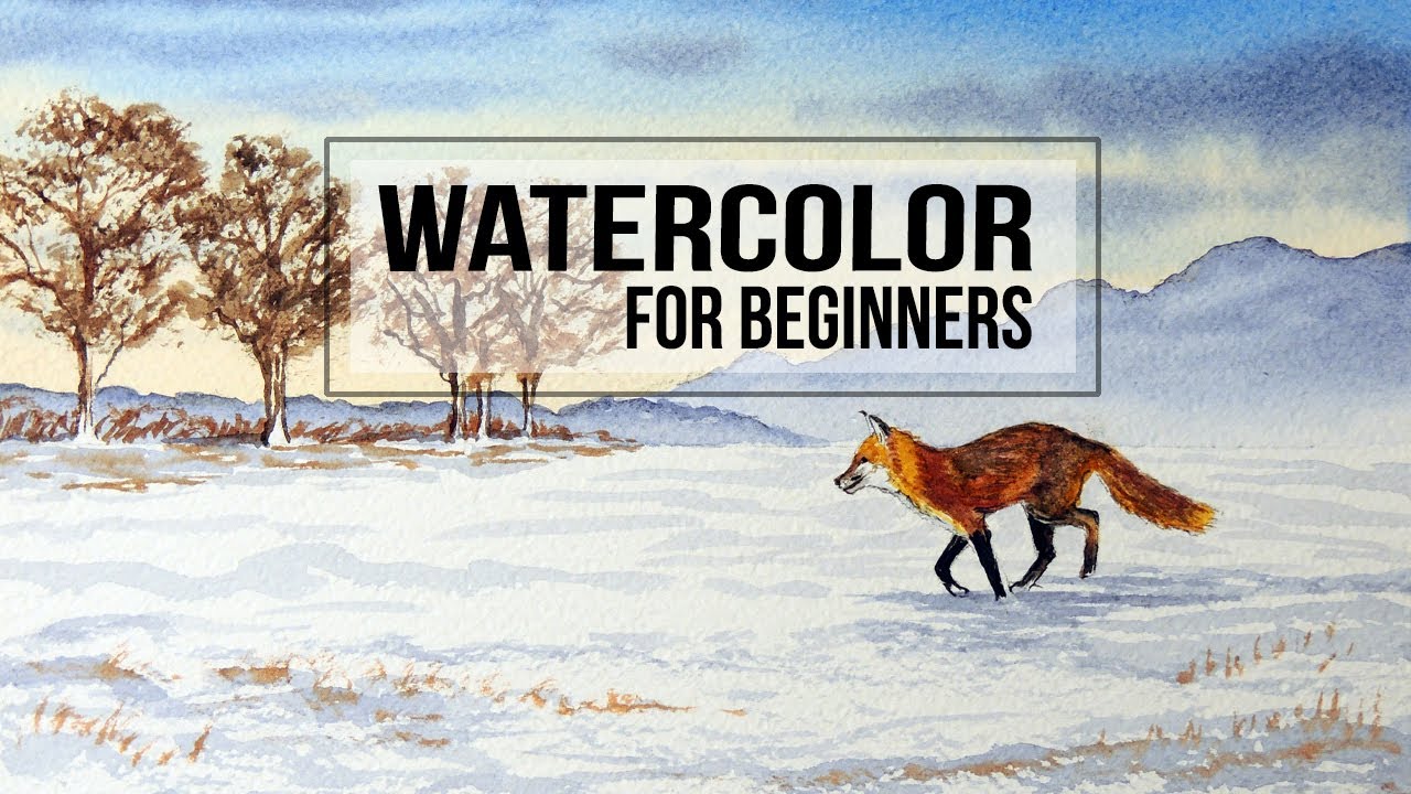Paint Your FIRST WATERCOLOR Winter Landscape - YouTube