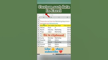 custom sort data in excel || excel tutorial #excel #shorts #youtubeshorts #shortvideo #tutorial #how