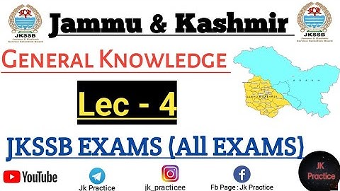 Mcqs on General knowledge of Jammu and Kashmir/🔥 Jkssb All Exams #jkssbvlw