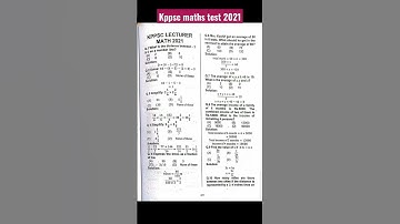 kppsc maths test 2021