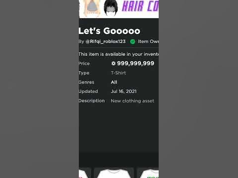 The Most expensive t-shirt in roblox?!? (Let's Goooo) #Shorts - YouTube