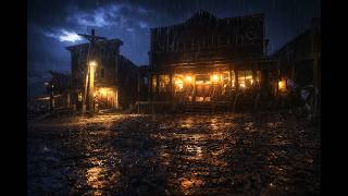 Red Dead Redemption 2 4K | Valentine Rain at Smithfield's Saloon | Cinematic Ambience