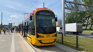 Odjazd Hyundaia Rotem 142N #4001 🚊 na linii 28 z przystanku Metro Bemowo do Dworca Wschodniego