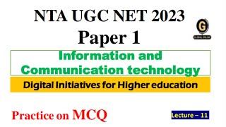 Digital Initiatives for Higher Education MCQ |Information and Communication Technology |NET Paper 1 screenshot 1