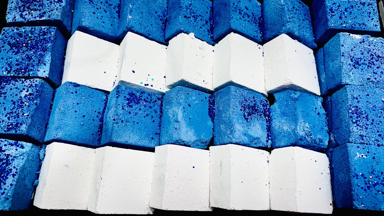 Soft CC Blue Dyed & Plain Chalk ASMR Crush | Oddly Satisfying ASMR