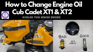 How to Change Engine Oil Cub Cadet XT1, XT2 Lawn Tractor