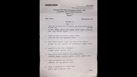 B.Ed 2nd sem #RCUB #learning and teaching process_2022