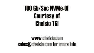 Chelsio Terminator 6 (T6) 100G NVMe-oF Demonstration
