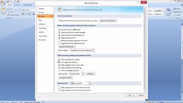 How to Turn Grammar Check and Spell Check ON and OFF in MS Word 2007