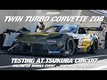 American muscle in japan  twin turbo corvette z06 challenges tsukuba circuit
