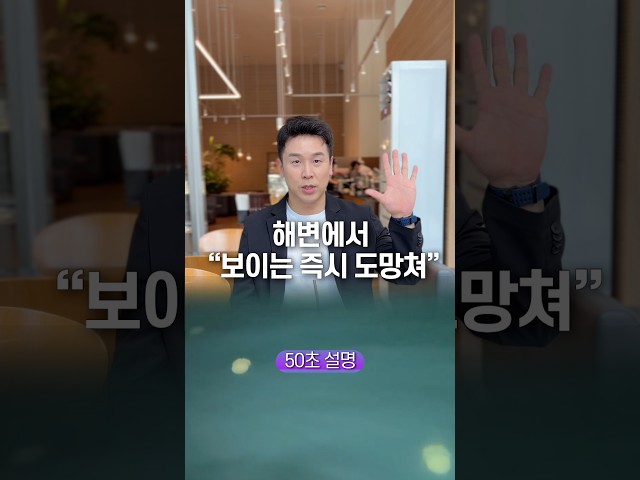 해변에서 “보이는 즉시 도망쳐” 50초 안에 설명하기
