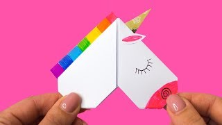 ЕДИНОРОГ ЗАКЛАДКА ✦ Easy Unicorn Bookmark Corner ✦ Paper Crafts for School