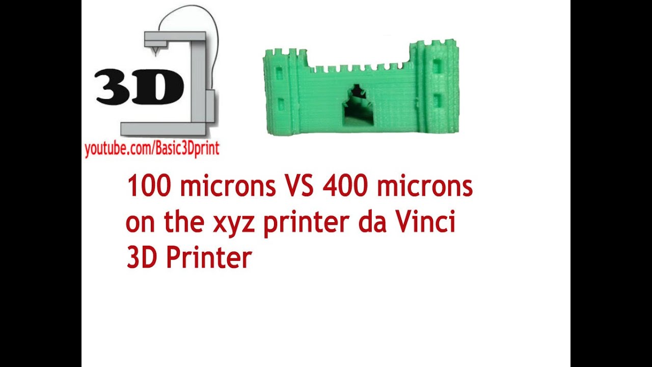 100 microns VS 400 microns ON xyzprinting vinci 1.0 3d printer YouTube