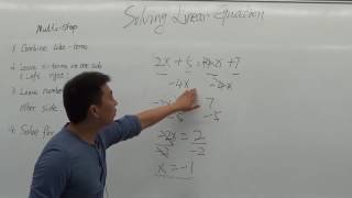 Elementary Algebra - Solving Multi-Step Linear Equations (Part I)